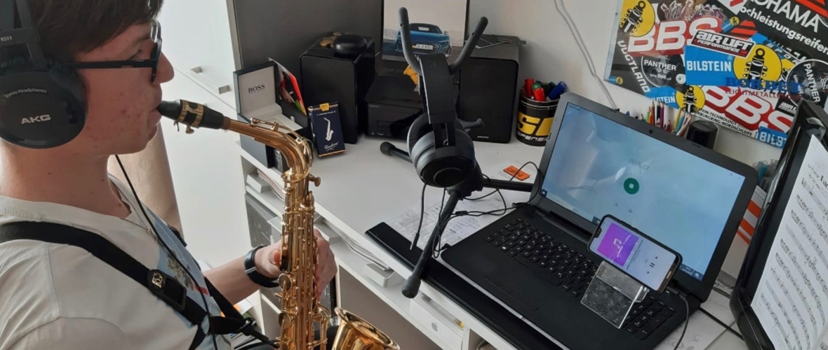 Saxophonschüler Emanuel Winder 