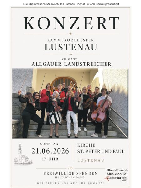 Plakat Kammerorchester 2026 NEU 2. Version mit Logo und Schriftzug in der Mitte